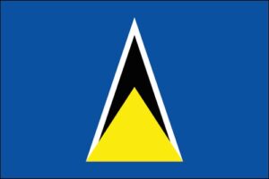 St Lucia Flag - Caribbean Drop